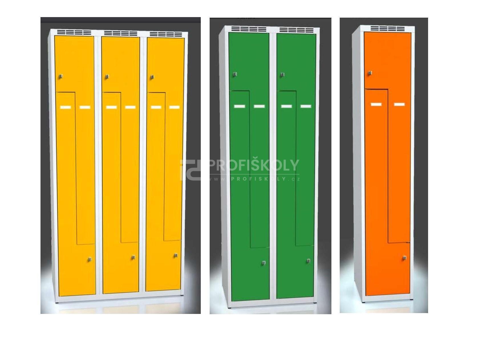 Kovová šatní skříň 2x tvar Z