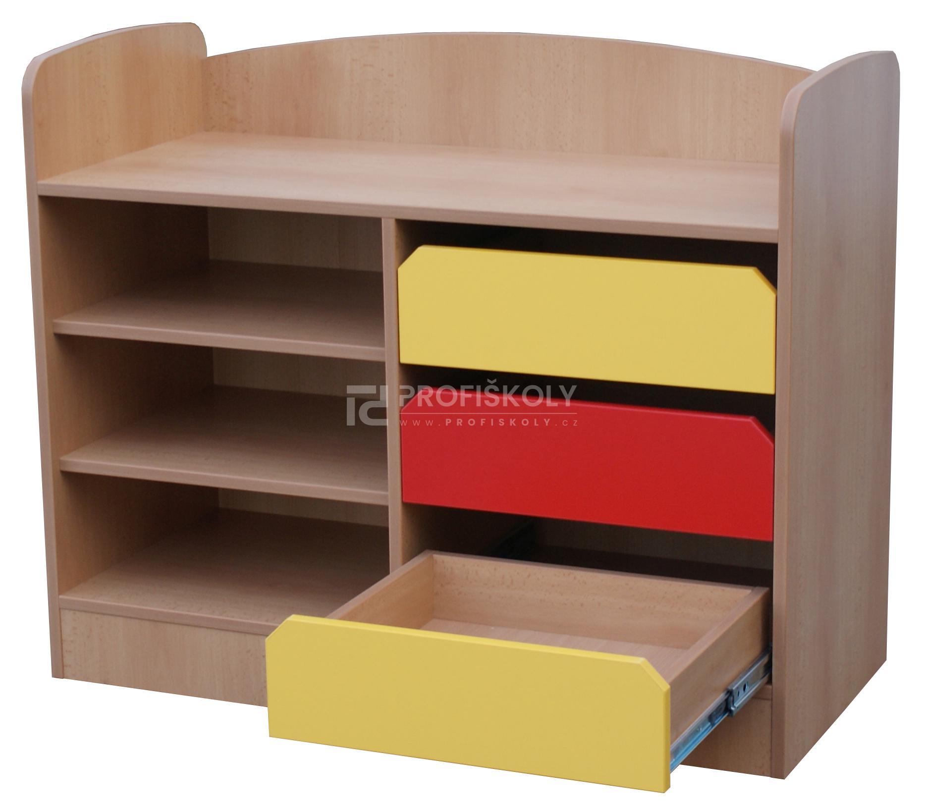 Skříňka s mantinelem, 3x zásuvka, rozměr 1040x850x470 mm