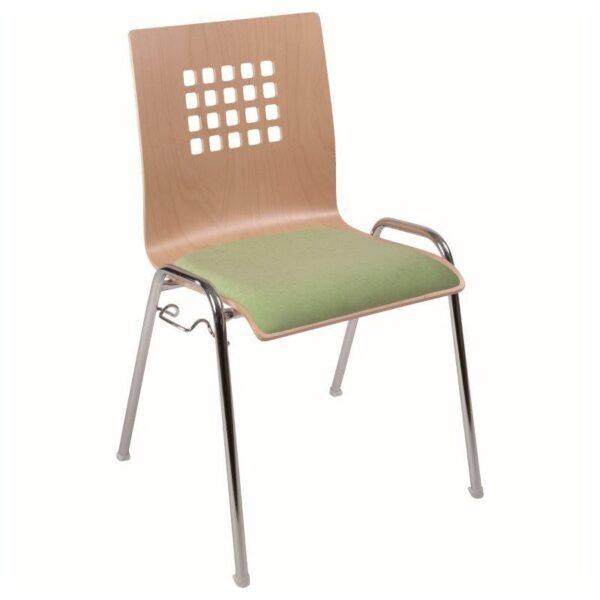 Nábytek do škol, to je například konferenční židle VIOLA s dřevěnou skořepinou a čalouněním.