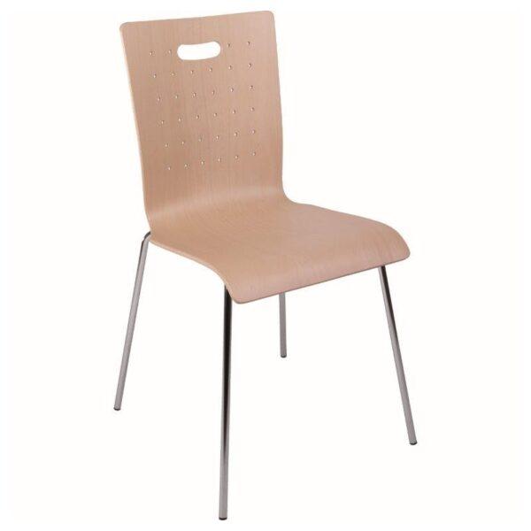 Jídelní židle s dřevěnou skořepinou vhodná do školních jídelen nebo konferenčních místností