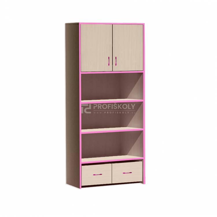 Skříňka vysoká s dvířky a kontejnery PROMA (š/v/h) 800x1870x450 mm