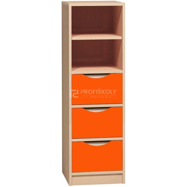 Skříňka se zásuvkami a policemi úzká PROMA (š/v/h) 400x1210x450 mm