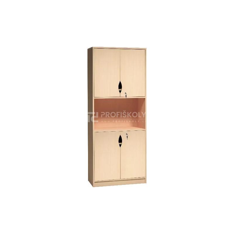 Skříňka vysoká s otevřenou policí a dvířky PROMA (š/v/h) 800x1870x450 mm