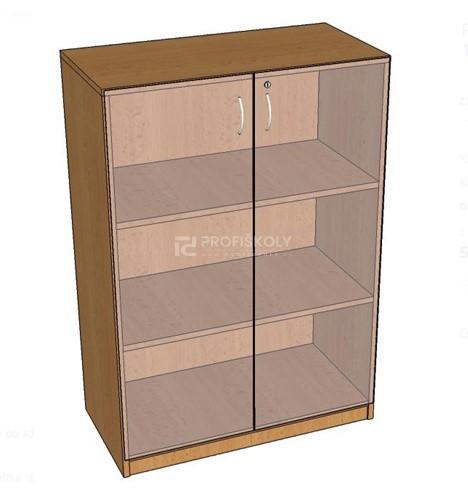 Skříň policová, dveře sklo 1135x800x419 mm