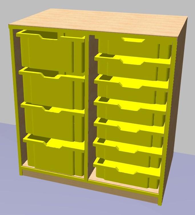 Regál pro plastové boxy GRANT 779x700x450