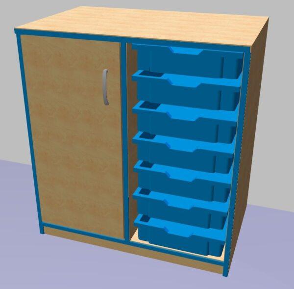 Regál s dvířkem pro plastové boxy 779x700x450 - Image 5