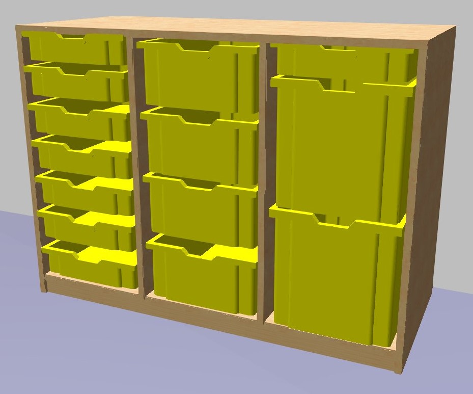 Regál pro plastové boxy GRANT 779x1040x450