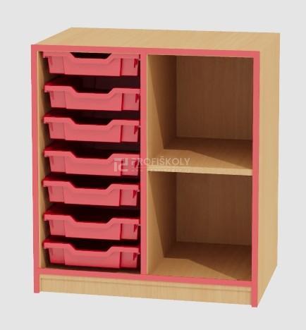 Regál pro plastové boxy s poličkou GRANT 779x700x450