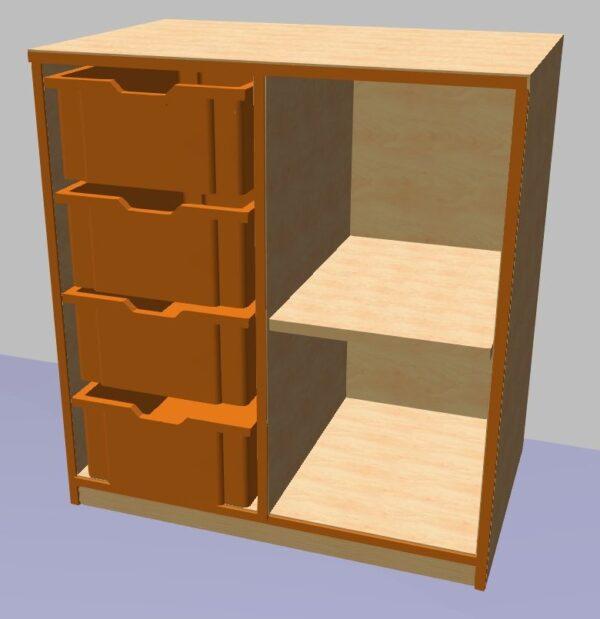 Regál pro plastové boxy s s poličkou 779x700x450 - Image 4