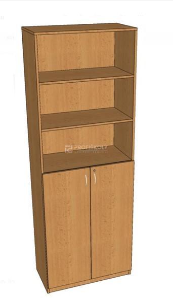 Skříň policová, částečně uzav. 2203x800x419 mm