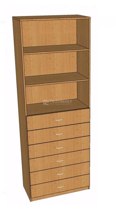 Skříň kombinovaná, 6x zásuvka 2203x800x419 mm