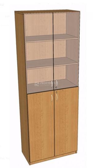 Skříň policová, dvířka/sklo (3:3) 2203x800x419 mm