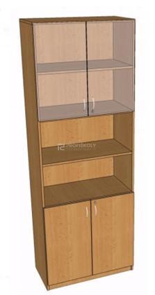 Skříň policová, dvířka/sklo, nika 2203x800x419 mm