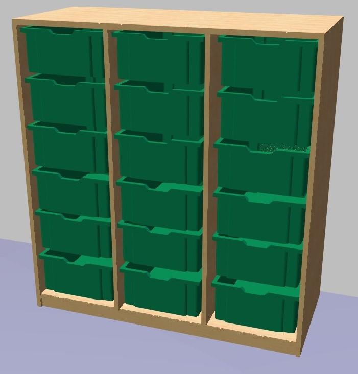 Regál pro plastové boxy GRANT 1135x1040x450