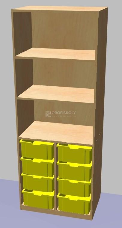 Skříň otevřená pro plastové boxy GRANT 1847x700x450