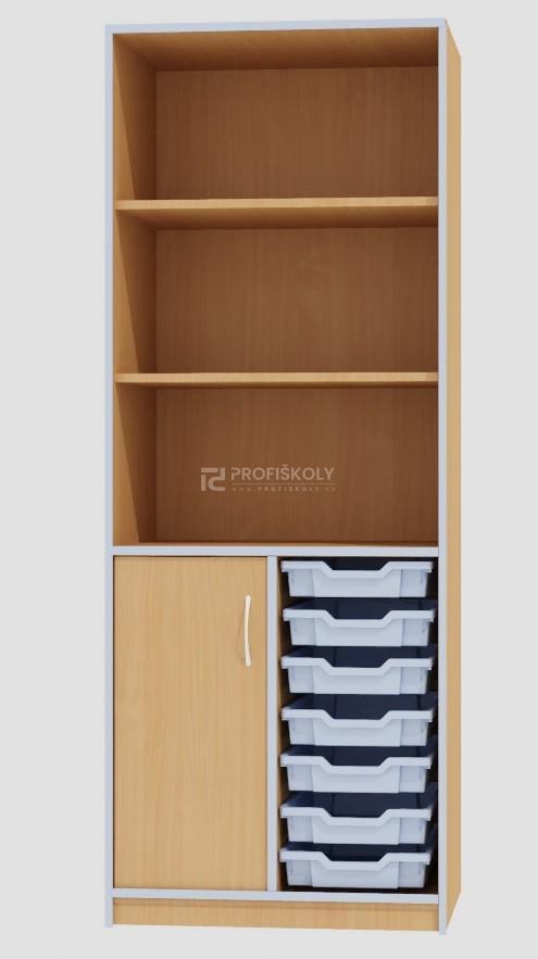 Skř&iacute;ň otevřen&aacute; s dv&iacute;řkem pro plastov&eacute; boxy GRANT 1847x700x450
