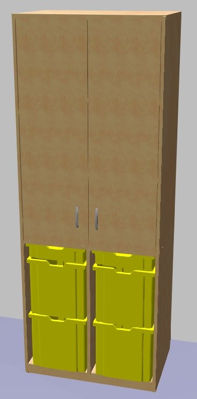 Skříň horní část dvířka pro plastové boxy GRANT 1847x700x450