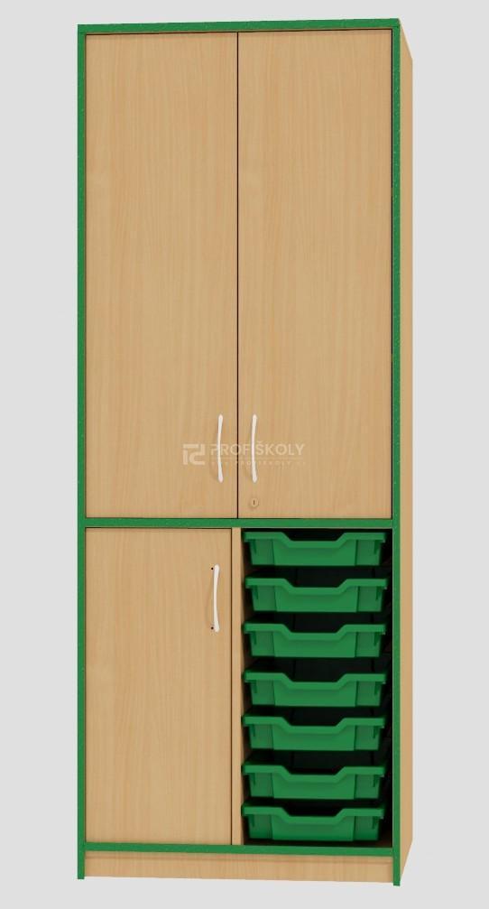 Skříň s dvířky pro plastové boxy GRANT 1847x700x450