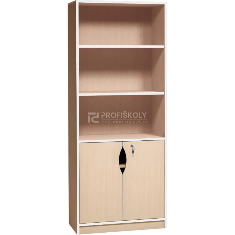 Skříň s otevřenými policemi a dvířky PROMA (š/v/h) 800x1870x450 mm