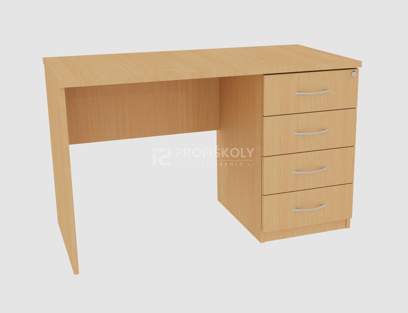 Kancel&aacute;řsk&yacute; stůl se z&aacute;suvkami, podnož lamino