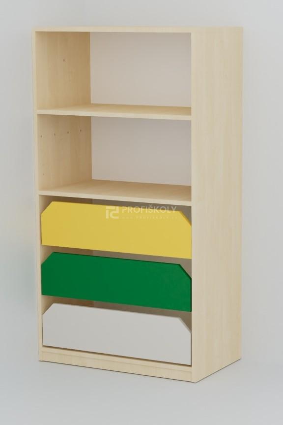 Skříňka se zásuvkami a regálem COLOR 1491x800x450