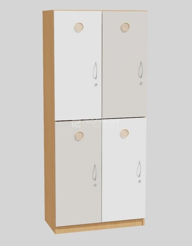 Skř&iacute;ň &uacute;ložn&aacute; 2 patra - 4 dv&iacute;řka 600x1800x420 (podstavec sokl lamino)