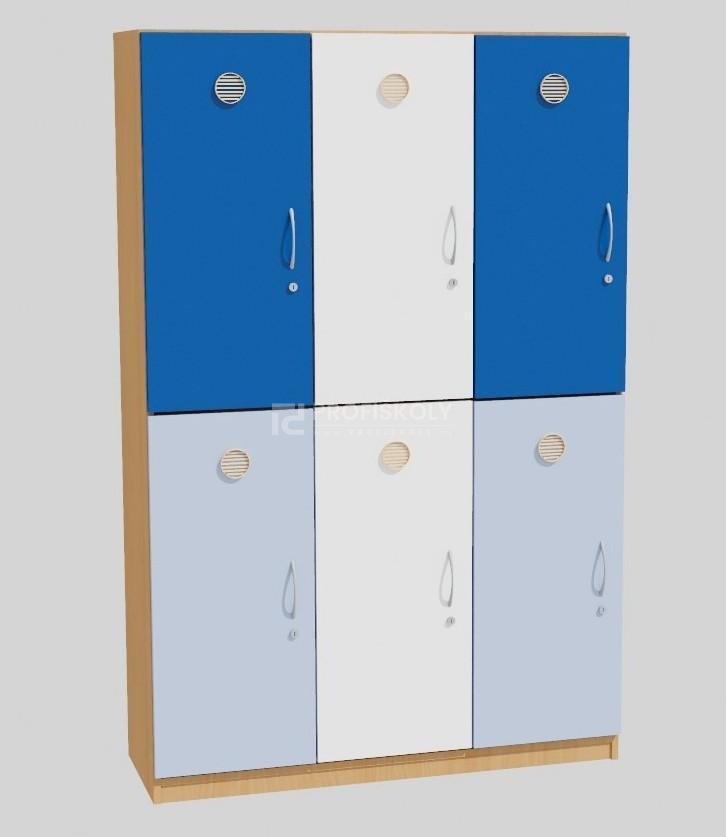 Skříň úložná 2 patra - 6 dvířek 900x1800x420 (podstavec sokl lamino)